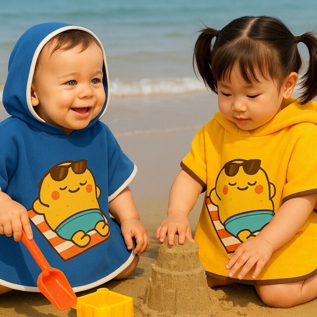 나와니스,유아용 비치가운 목욕가운 유아가운 포슬이